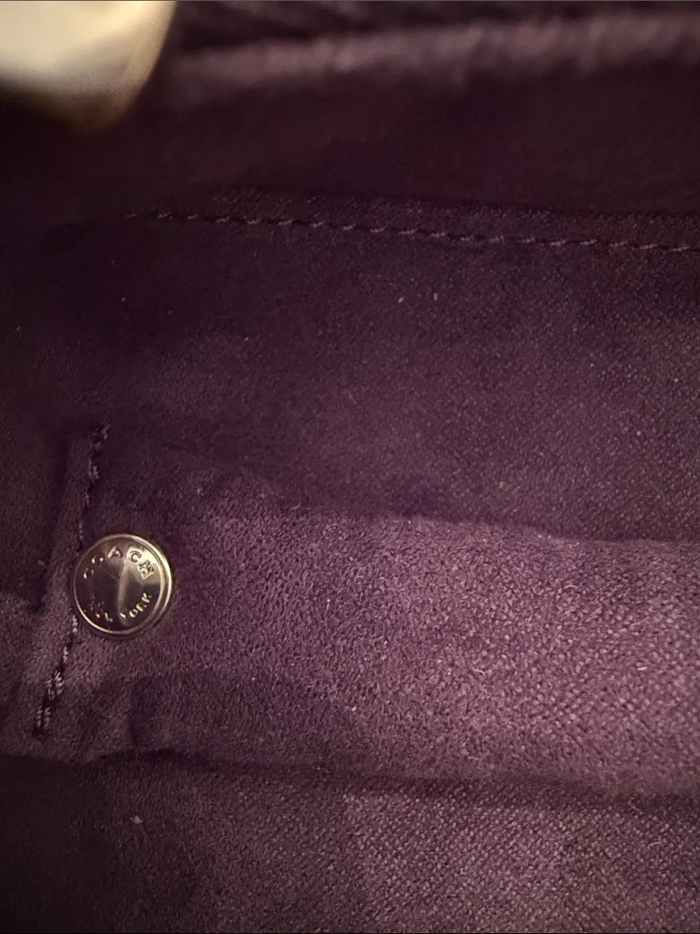Coach Rose Pink Saffiano Jewelry case  with Gold Logo GUC suede inside